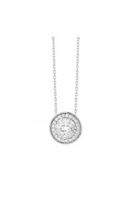 Colgante de oro blanco de 18 Kt con diamantes de 0,46 ct