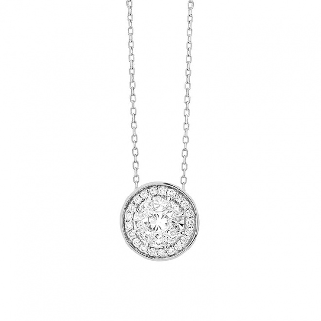 Colgante de oro blanco de 18 Kt con diamantes de 0,46 ct