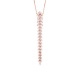 Colgante Largo de oro rosa de 18 Kt con diamantes de 0,38 ct
