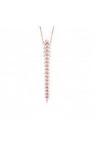 Colgante Largo de oro rosa de 18 Kt con diamantes de 0,38 ct