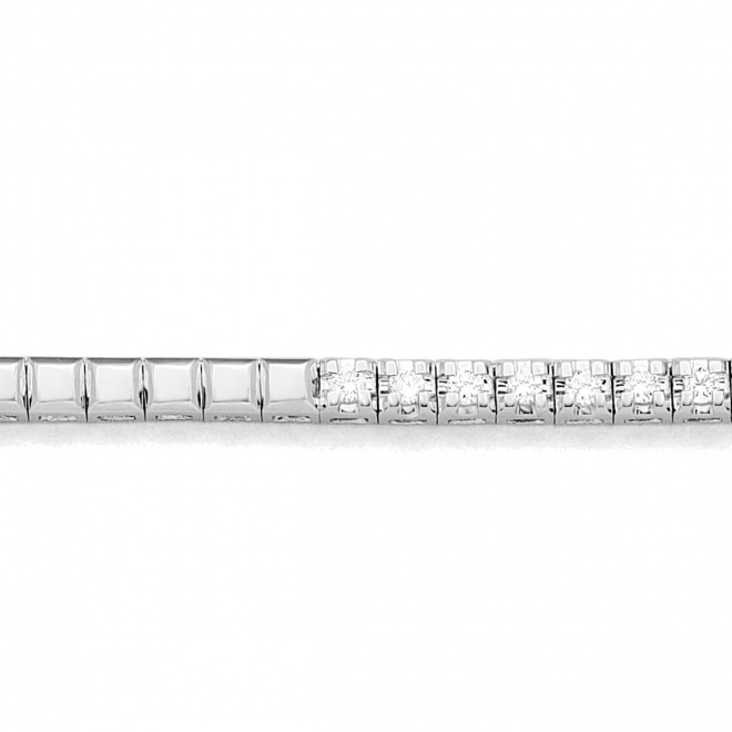 Collar Rivière de oro blanco de 18 Kt con diamantes de 1,00 ct