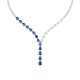 Collar de oro blanco de 18 Kt con zafiro azules de 18,40 ct y diamantes de 13,51 ct