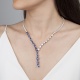 Collar de oro blanco de 18 Kt con zafiro azules de 18,40 ct y diamantes de 13,51 ct