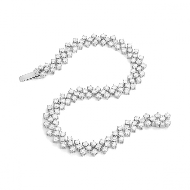 Pulsera Cashmere de oro blanco de 18 Kt con diamantes de 5,80 ct