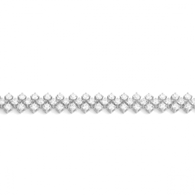 Pulsera Cashmere de oro blanco de 18 Kt con diamantes de 5,80 ct