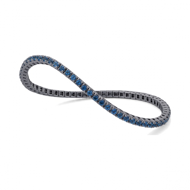 Pulsera Elástica de oro blanco de 18 Kt con topacio de 2,60 ct