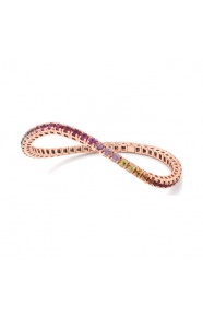 Pulsera Elástica de oro rosa de 18 Kt con zafiro de 9,10 ct