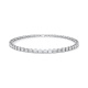 Pulsera Elástica de oro blanco de 18 Kt con diamantes talla baguette de 2,55 ct