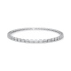 Pulsera Elástica de oro blanco de 18 Kt con diamantes talla baguette de 3,30 ct
