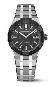 Maurice Lacroix Aikon-ic Automatic ∅43 mm - 10 ATM, Esfera negra, brazalete de acero inoxidable