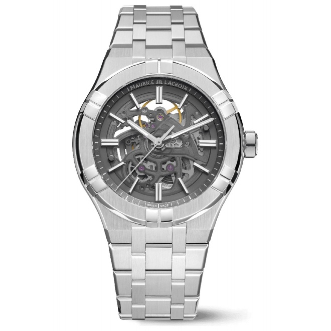 Maurice Lacroix Aikon Automatic Skeleton ∅42 mm - 20 ATM, brazalete de acero inoxidable