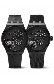 Maurice Lacroix Aikon Master Grand Date Black ∅45 mm - 10 ATM, Esfera negra, correa de piel sintética negra