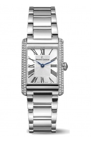 Maurice Lacroix Fiaba Square - 5 ATM, Esfera plateada, brazalete de acero inoxidable