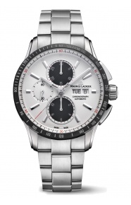Maurice Lacroix Pontos S Chronograph ∅43 mm - 10 ATM, Esfera plateada, brazalete de acero inoxidable