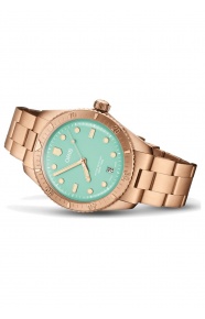 Oris Divers Sixty-Five Cotton Candy ∅38 mm - 10 ATM, Esfera verde, brazalete de bronce