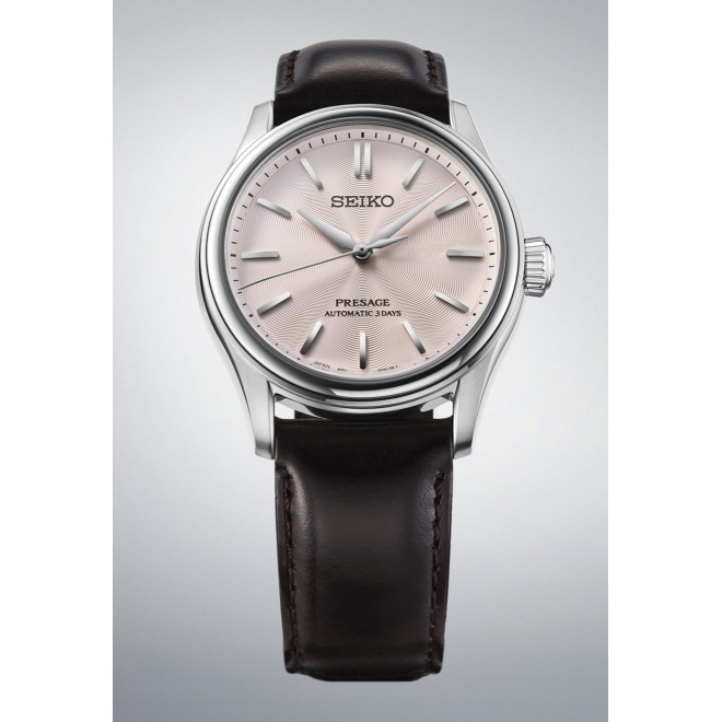 Seiko Presage Classic Series ∅38 mm - 10 ATM, correa de piel de vaca