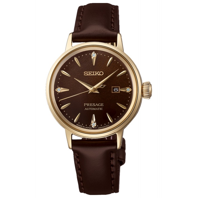 Seiko Presage Cocktail Time ∅30,3 mm - 5 ATM, correa de piel de vaca