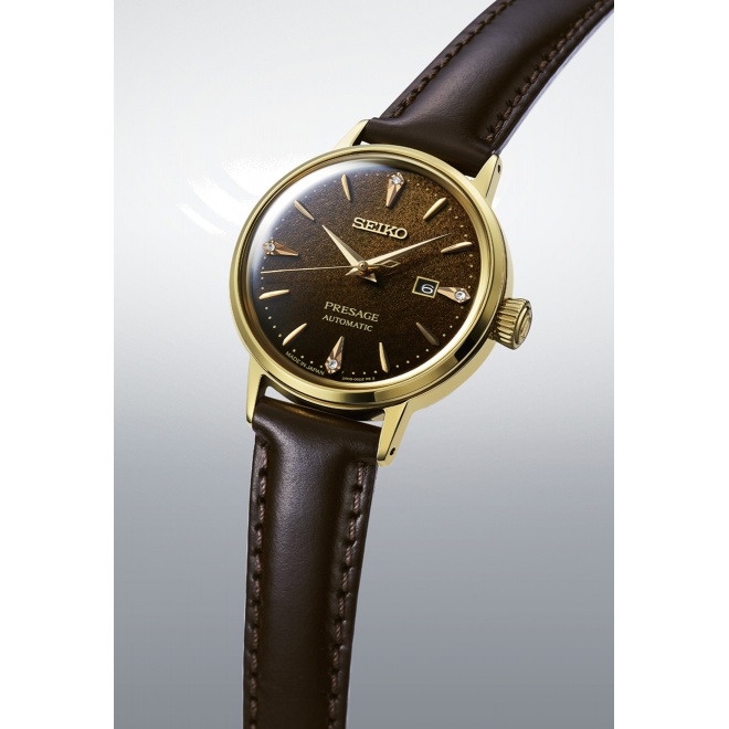 Seiko Presage Cocktail Time ∅30,3 mm - 5 ATM, correa de piel de vaca