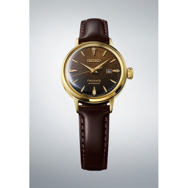 Seiko Presage Cocktail Time ∅30,3 mm - 5 ATM, correa de piel de vaca