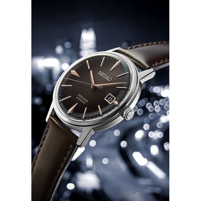 Seiko Presage Cocktail Time ∅39,5 mm - 5 ATM, correa de piel de vaca