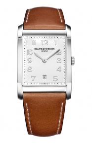 Baume & Mercier Hampton 42,6 x 29,2 mm - 5 ATM, Esfera blanca, correa de cuero de ternera