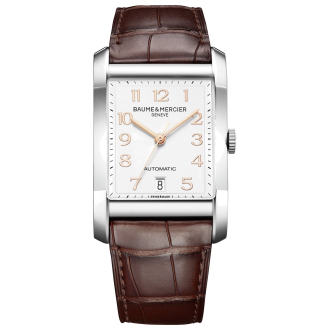 Baume & Mercier Hampton 47,0 x 31,0 mm - 5 ATM, Esfera blanco roto, correa de american alligator leather
