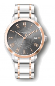 Baume & Mercier Classima ∅36,5 mm - 5 ATM, Esfera gris, correa de bicolor