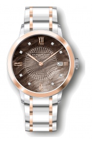 Baume & Mercier Classima ∅36,5 mm - 5 ATM, Esfera marrón, correa de bicolor