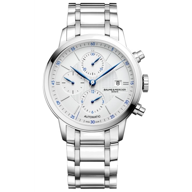 Baume & Mercier Classima ∅42 mm - 5 ATM, Esfera plata, brazalete de acero