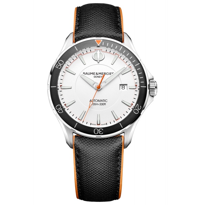 Baume & Mercier Clifton Club ∅42 mm - 10 ATM, Esfera blanca, correa de cuero de ternera