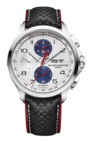 Baume & Mercier Clifton Club ∅44 mm - 5 ATM, Esfera plata, correa de calf leather