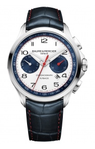 Baume & Mercier Clifton Club ∅44 mm - 5 ATM, Esfera blanca, correa de american alligator leather