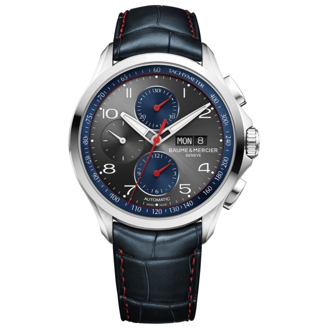 Baume & Mercier Clifton Club ∅44 mm - 5 ATM, Esfera gris pizarra, correa de american alligator leather