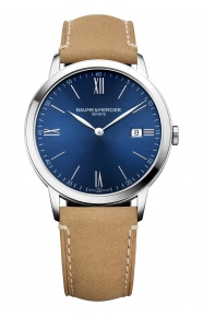 Baume & Mercier Classima ∅40 mm - 5 ATM, Esfera azul, correa de becerro