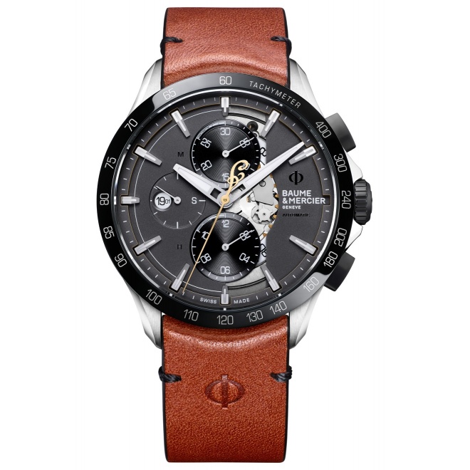 Baume & Mercier Clifton Club 44 x 45,76 mm - 5 ATM, Esfera gris pizarra, correa de ternero