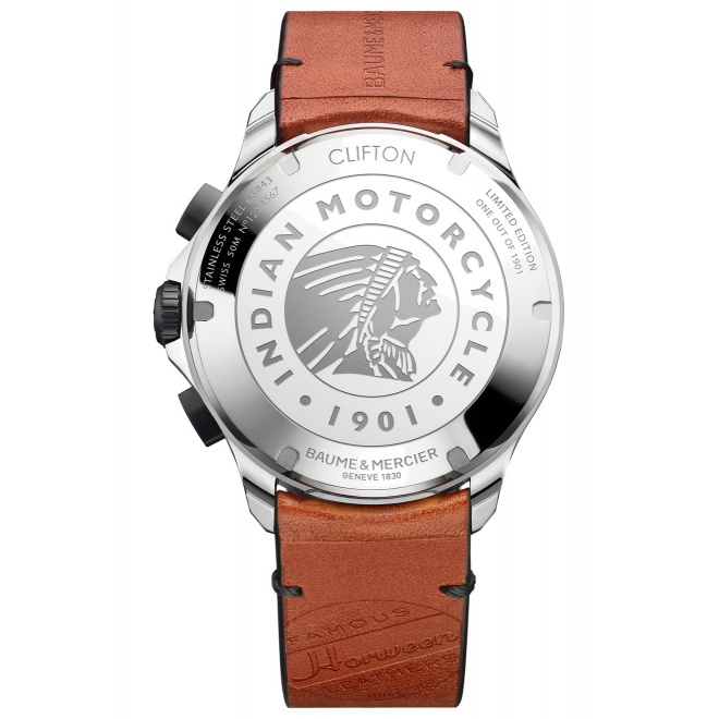 Baume & Mercier Clifton Club 44 x 45,76 mm - 5 ATM, Esfera gris pizarra, correa de ternero