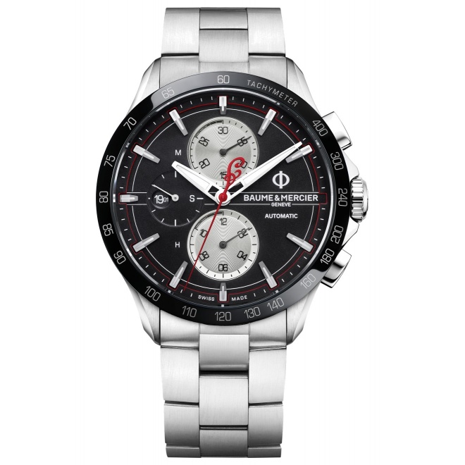 Baume & Mercier Clifton Club 44 x 45,76 mm - 5 ATM, Esfera negra, brazalete de acero inoxidable