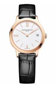 Baume & Mercier Classima ∅31 mm - 5 ATM, Esfera blanca, correa de ternera con decoración de aligátor
