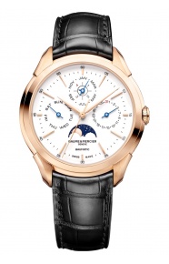 Baume & Mercier Clifton ∅42 mm - 5 ATM, Esfera blanca, correa de aligátor con escamas cuadradas semimate