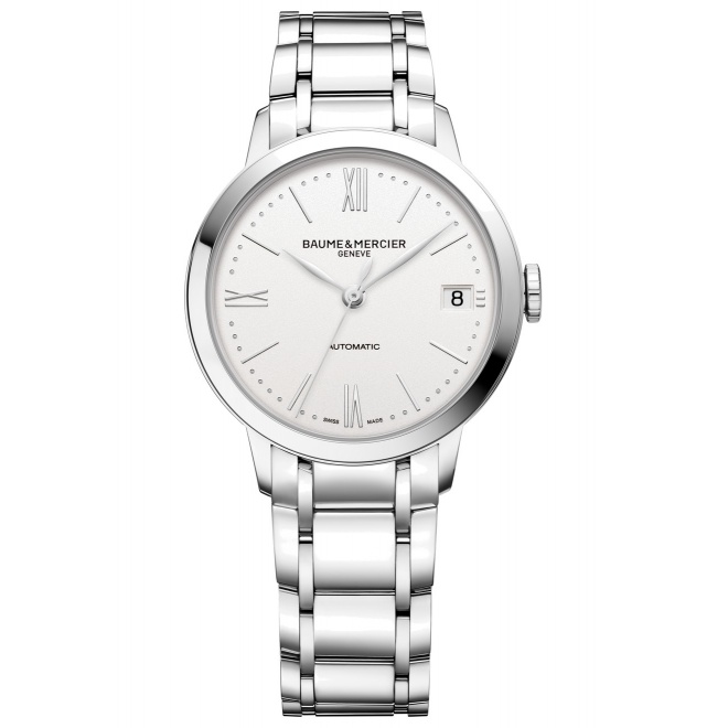 Baume & Mercier Classima ∅34 mm - 5 ATM, Esfera gris, brazalete de acero