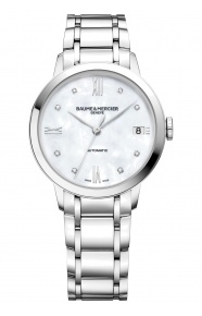 Baume & Mercier Classima ∅34 mm - 5 ATM, Esfera blanca, brazalete de acero