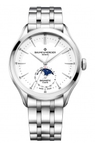 Baume & Mercier Clifton ∅42 mm - 5 ATM, Esfera blanca, brazalete de acero