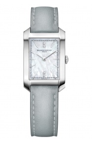 Baume & Mercier Hampton 34,9 x 22,2 mm - 5 ATM, Esfera blanca, correa de piel de becerro