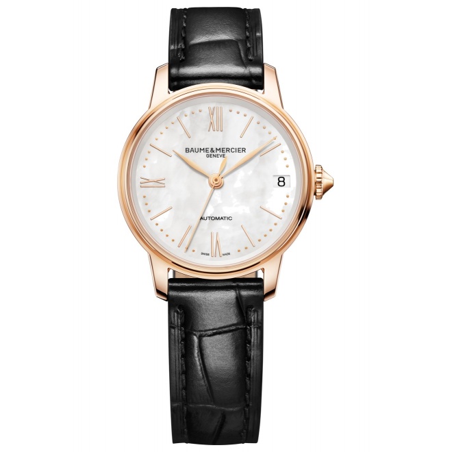 Baume & Mercier Classima ∅31 mm - 5 ATM, Esfera blanca, correa de aligátor