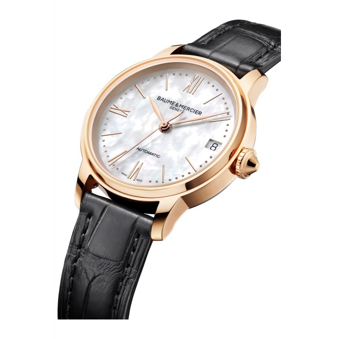 Baume & Mercier Classima ∅31 mm - 5 ATM, Esfera blanca, correa de aligátor