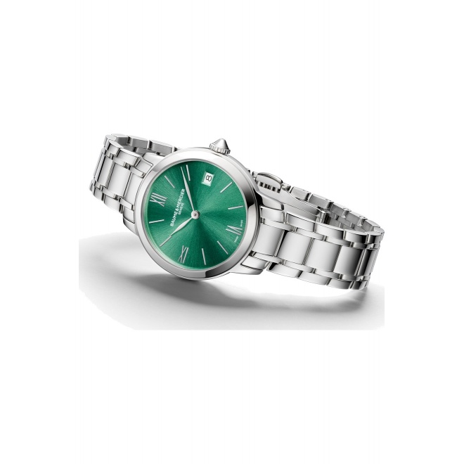 Baume & Mercier Classima ∅31 mm - 5 ATM, Esfera verde, brazalete de acero