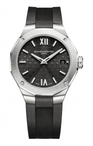 Baume & Mercier Riviera ∅36 mm - 5 ATM, Esfera negra, correa de caucho