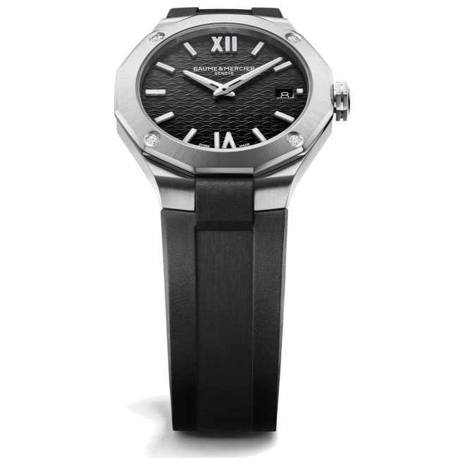 Baume & Mercier Riviera ∅36 mm - 5 ATM, Esfera negra, correa de caucho