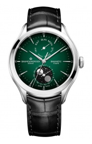 Baume & Mercier Clifton ∅42 mm - 5 ATM, Esfera verde, correa de aligátor con escamas cuadradas semimate