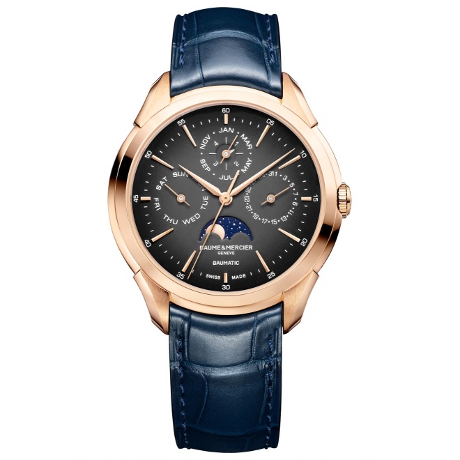 Baume & Mercier Clifton ∅42 mm - 5 ATM, Esfera gris, correa de aligátor